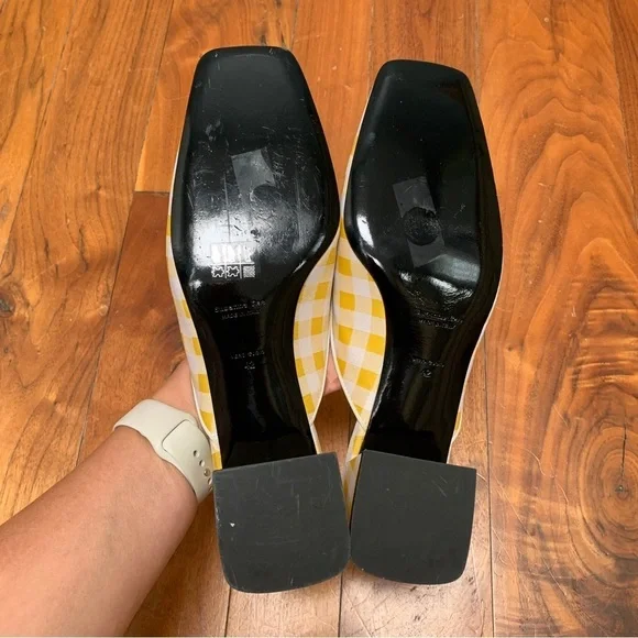 Suzanna Rae Vichy Mule Yellow Gingham Vamp Shoes 42 12 - Picture 12 of 12